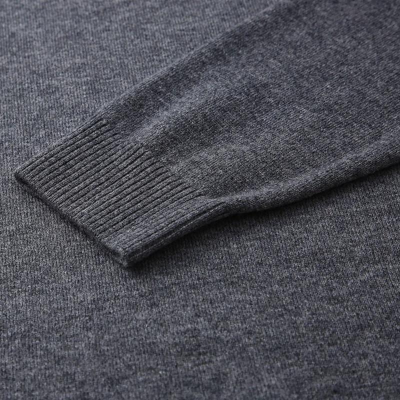 Komongboka Men's Cable Knit V-Neck 100% Wool Sweater