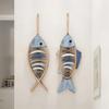 Large Wooden Fish Wall Hanging Decor Hand Carved Fish Chime Wall Decor for Nautical Theme Beach Theme Lake House
