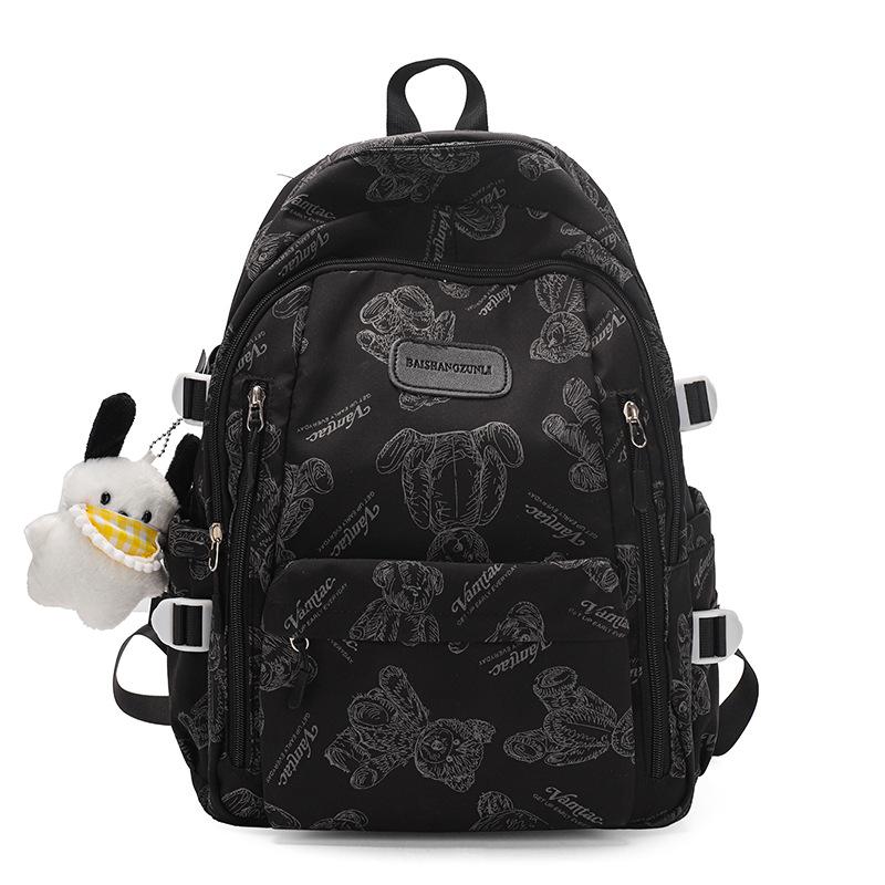 College style ins printed student schoolbag spring new graffiti large-capacity junior high school backpack