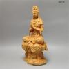 Buddha Holz Kannon Bodhisattva Holzschnitzerei Kannon Bodhisattva Natürliche Felseneiche Holz Kannon Feng Gut Böses Abwehren 15cm x Breite 8cm x Tiefe