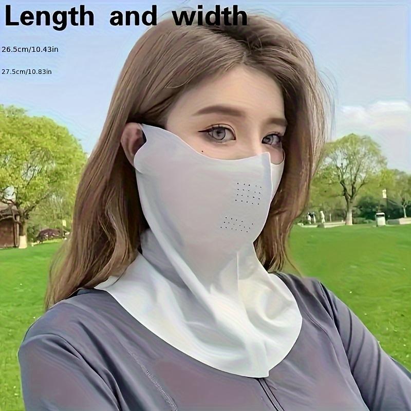 Elegant Face Mask for Women - Breathable, Sun-Protective Neck Cover with Dotted Design, Ideal for Outdoor Activities and Beach