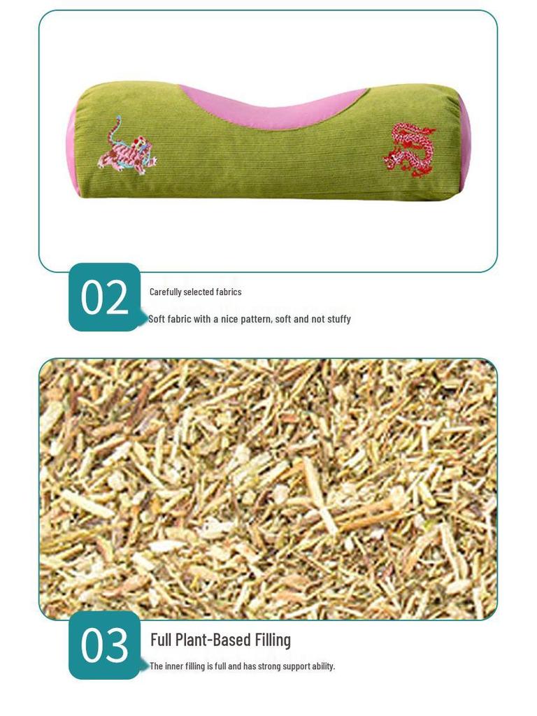 Mugwort Sleep-Aid Cervical Pillow: Herbal Neck Support & Waist Cylindrical Cushion