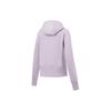 Li-Ning Solid Color Zip-Up Hooded Fleece Warm Sweatshirt Women Tops Silk-Purple AWDT774-1