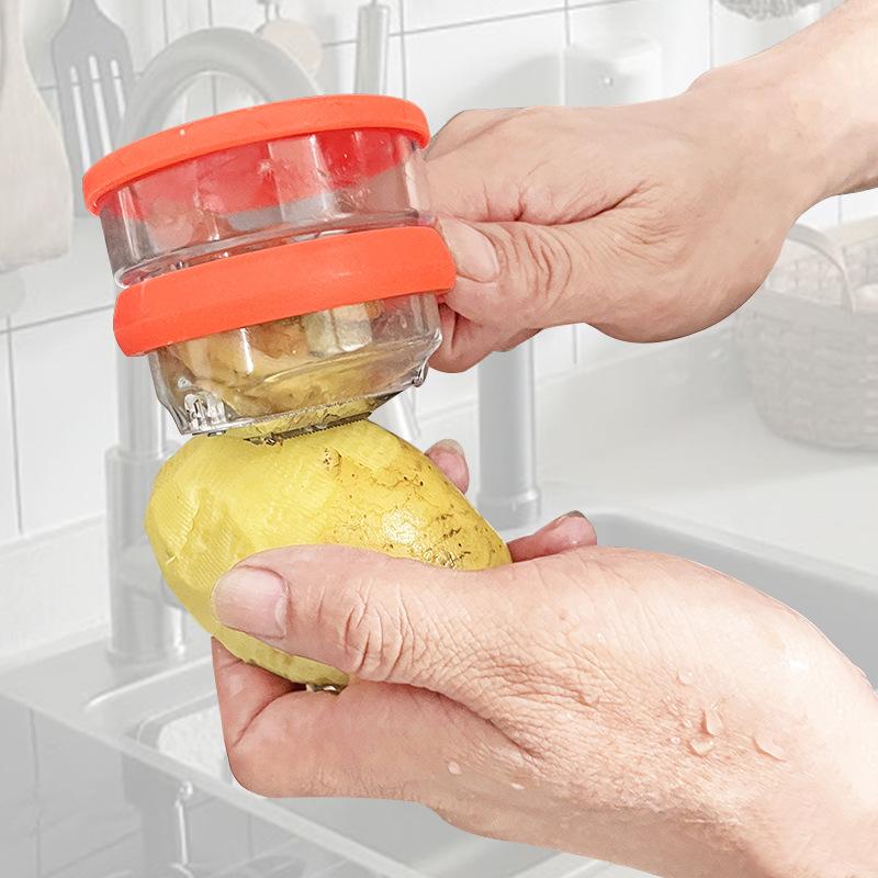 Kitchen Multi-functional Peeling Knife-style Potato Slicer, Fruit Peeling Device, Household Model with Storage and Box for Peeling Knife