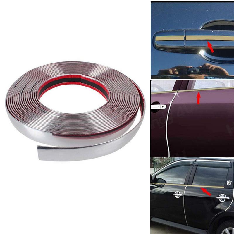 5M Exterior Car Chrome Body Strip Bumper Auto Door Protective Moulding Styling Trim