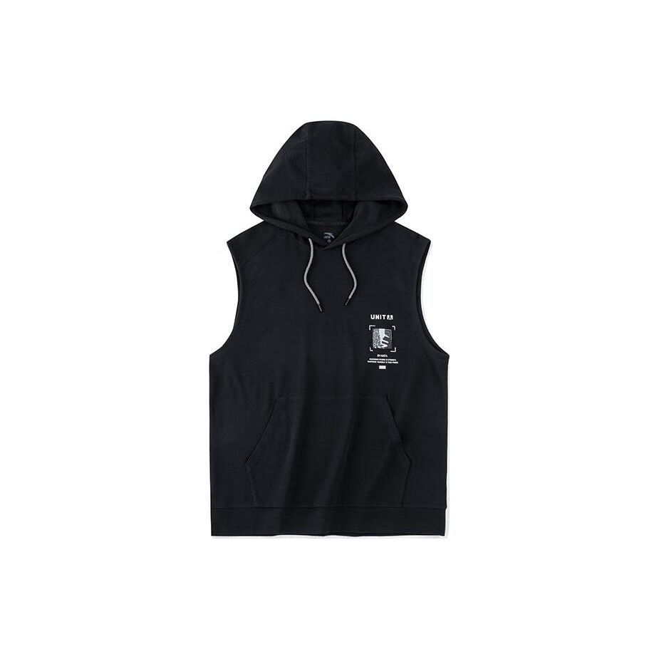

Anta Alphabet Print Hooded Knit Vest Men Tops 152327144-3 L