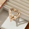 Big Love Ring Double-layered Exaggerated Style Hollow Heart Shape Solid Color Liquid Alloy Smooth Club Party Index Finger Ring Lady Jewelry