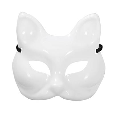 1-10 Stück DIY Vollgesichtsmasken Blanko Weiß Katze Fuchs Maske Halloween Cosplay Bemalbar Paar Halb Tier Party Bastel Requisite für Party