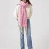 DENTS Windowpane Check Muffler - Pale Pink