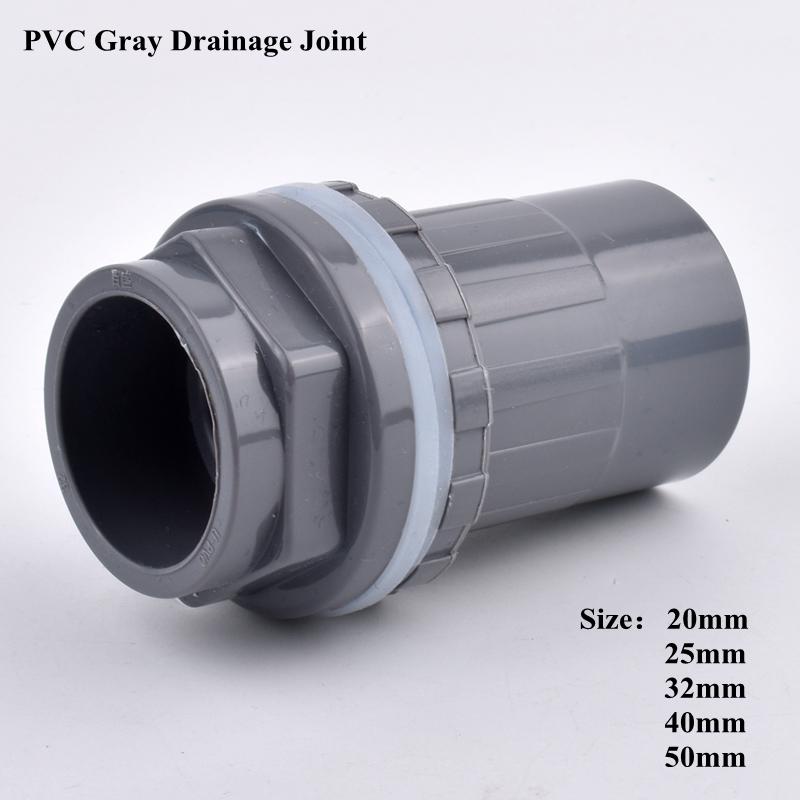 1Pc 20/25/32/40/50mm PVC Water Tank Connector, Thicken Fish Tank Drain Joint Aquarium Inlet Outlet Supply Pipe Joint Fittings