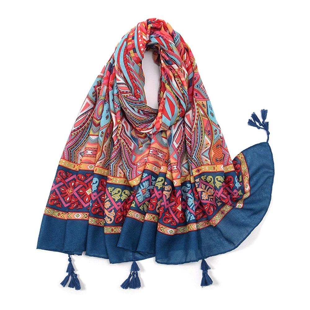 Big Size Tassel Shawl Breathable Muslim Headband Casual Beach Long Scarf  For Woman Fashion