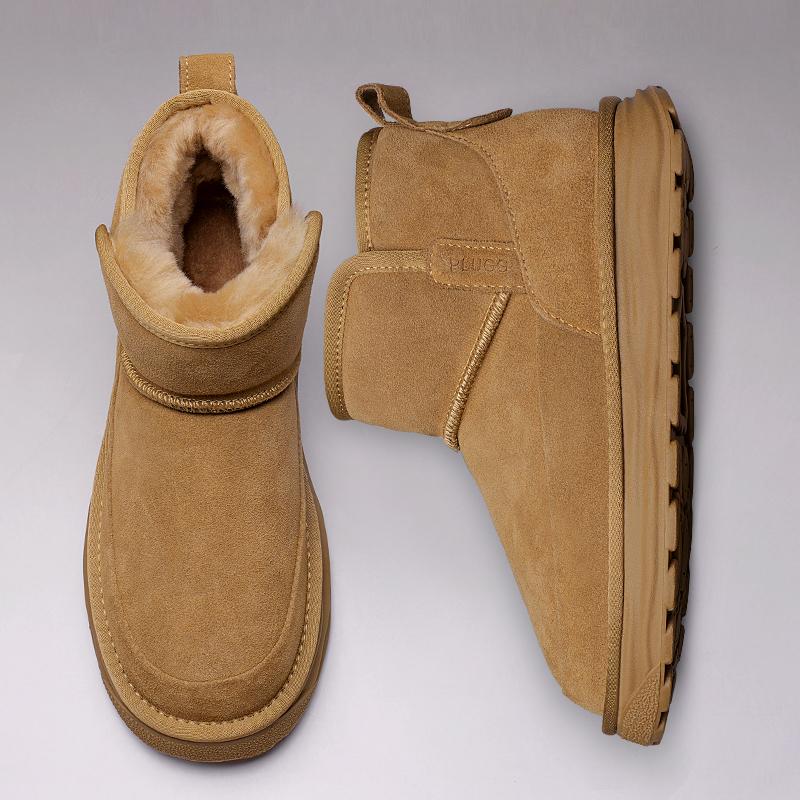 Snow boots winter new fleece thickened fur integrated warm high-top cotton shoes