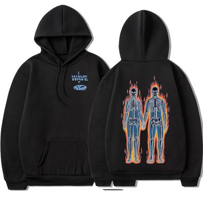 Esqueleto Imagen Térmica Impresión Gráfica Unisex/Mujeres Sudadera Con Capucha De Algodón Casual Jersey De Gran Tamaño Sudadera Popular Tendencia Ropa Unisex