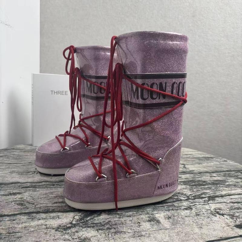 Winter Samt warm rutschfest Schneestiefel Damen Lang Mondstiefel