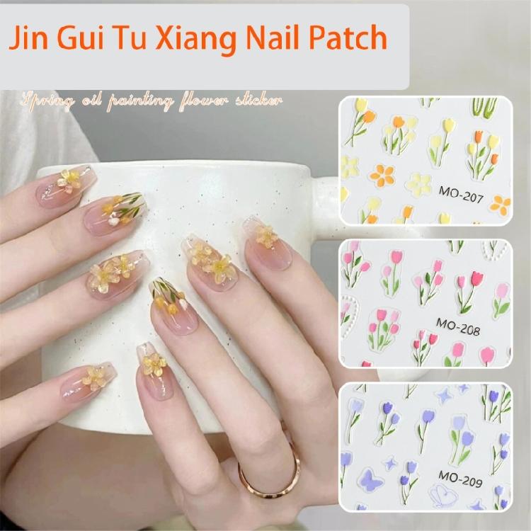 Tulips Stickers Nails Decals Flower Nails Art Stickers DIY Nails Art Decorations
