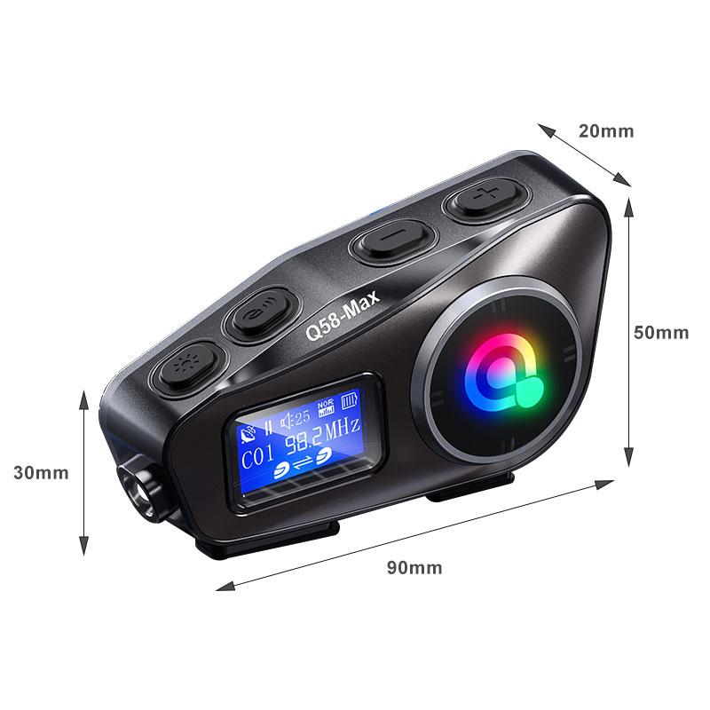 Kebidumei Q58 Max Motorcycle Helmet Bluetooth Intercom Support Music Sharing Intercom Distance 500 Meters with LED Lighting