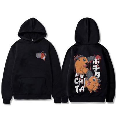Anime Chainsaw Man Hoodie Cartoon Funny Denji Pochita Print Hooded Tracksuit Men Women Fashion Casual Oversized Pullover Hoodies