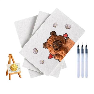 3D Canvas Paper Sponge Painting Paper Kit 3D Foam Texture Crafts Accessories with Paint Pen for Birthday Greeting Cards Travel