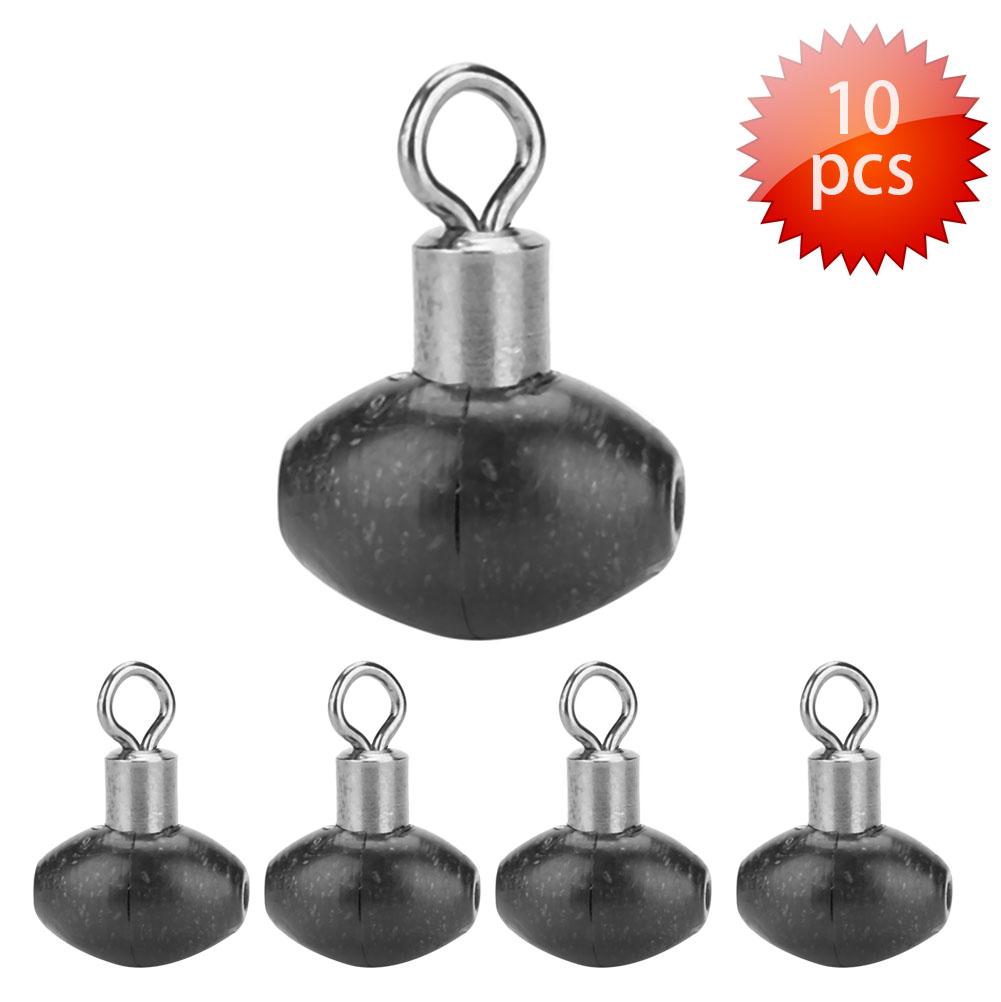 Attrezzatura da pesca da 10 pezzi/pacco Running Slider Bead Swivel Pulley Line Rig Nero.