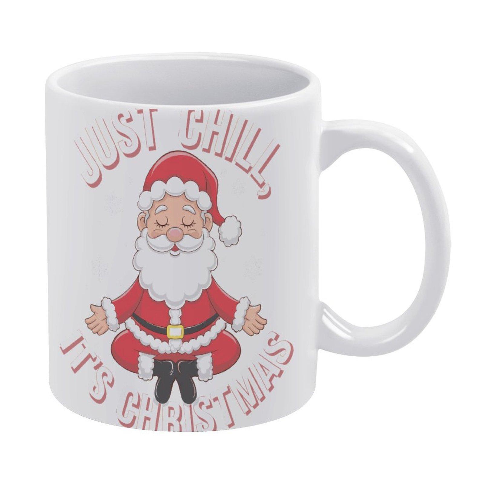 

11oz White Ceramic Mug with Smooth Handle and Printed Coating on Both Sides, Perfect for Hot Tea and Everyday Coffee Enjoyment белый