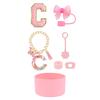 7pcs Cup Accessories Set for Stanley 30oz 40oz Tumbler Straw Cover Cap Boot Spill Proof Stopper Letter Keychain Charm Sticker