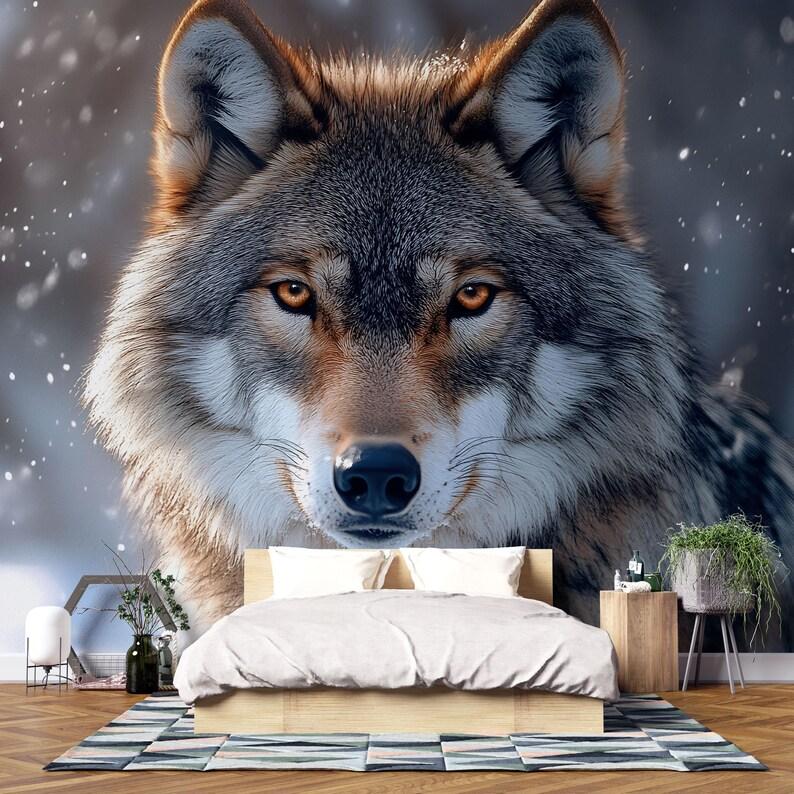 Wolf tapestry 75x100 чёрный