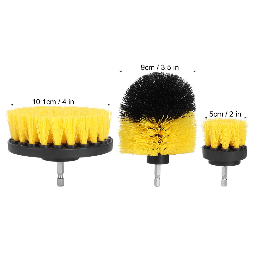 3Pcs/Set 2in 3.5in 4in Nylon Brush Hair Drill Cleaning Brush Cleaner for Grout Tile Bathroom