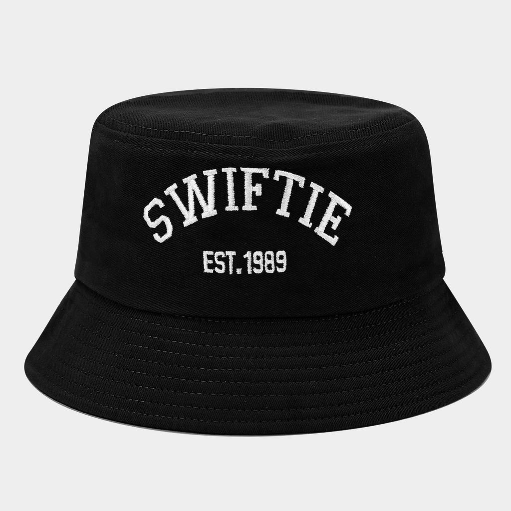 New SWIFTIE embroidered bucket hat trendy summer fashion fans fan hat couple sunscreen basin hat breathable