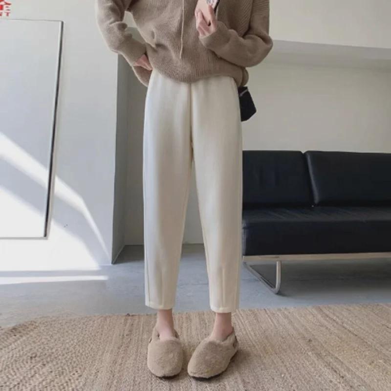 Beige High-Waist Slim Carrot Pants for Women - Autumn/Winter 2025 Collection
