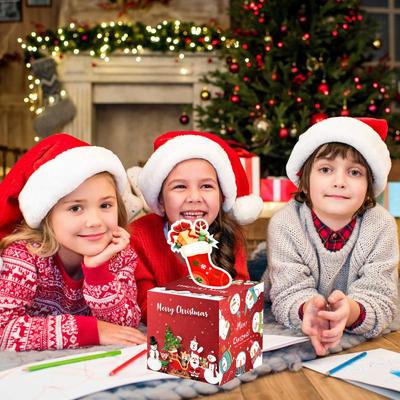 1 Stück lustige Weihnachts-Überraschungs-Spardose mit Cartoon-Muster 2026 Navidad Noel Frohe Weihnachten Geschenk Neujahr Geldgeschenkbox Dekoration