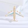 Stylish Rhinestone Aircraft Brooches for Women Enamel Transportation Pins Event Funny Luxury Gifts New Year Friends Decoration