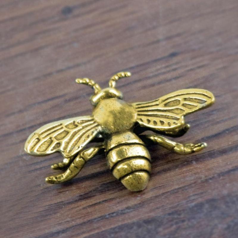 Vintage Mosiężne 1 szt./2 szt. Mini Pszczoły Figurki Kolekcjonerskie - Ręcznie Robione Antyczne Dekoracje Biurka - Idealny Prezent Dla Kolekcjonera Domowego Biura