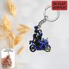 Acrylic Motorcycle Rider Keychain Motorcycle Chain Pendant  Vehicle Interior Decor