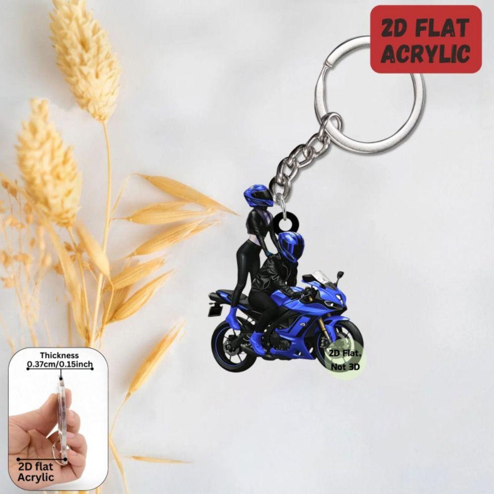 Acrylic Motorcycle Rider Keychain Motorcycle Chain Pendant  Vehicle Interior Decor