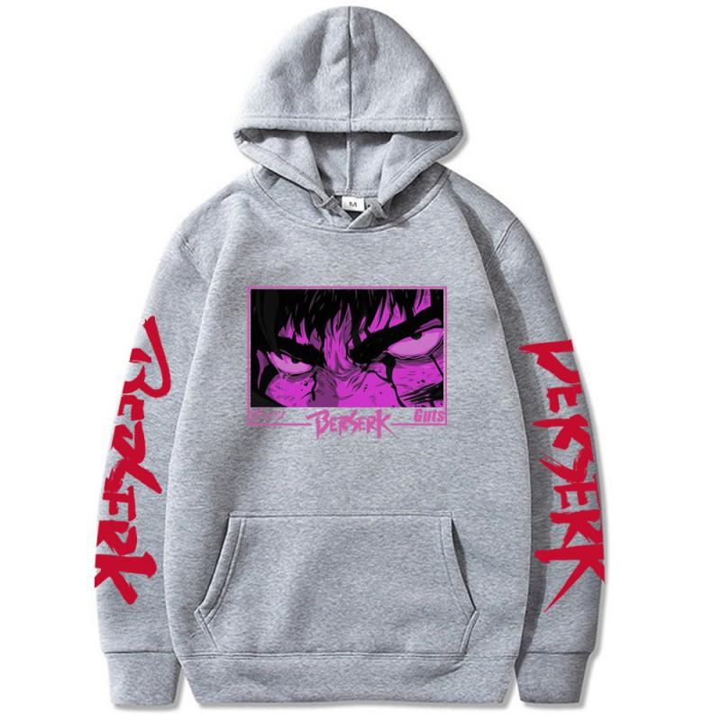 Berserk Anime Hoodie Oversized Loose Fit Graphic Print Sweatshirt Men Casual Streetwear