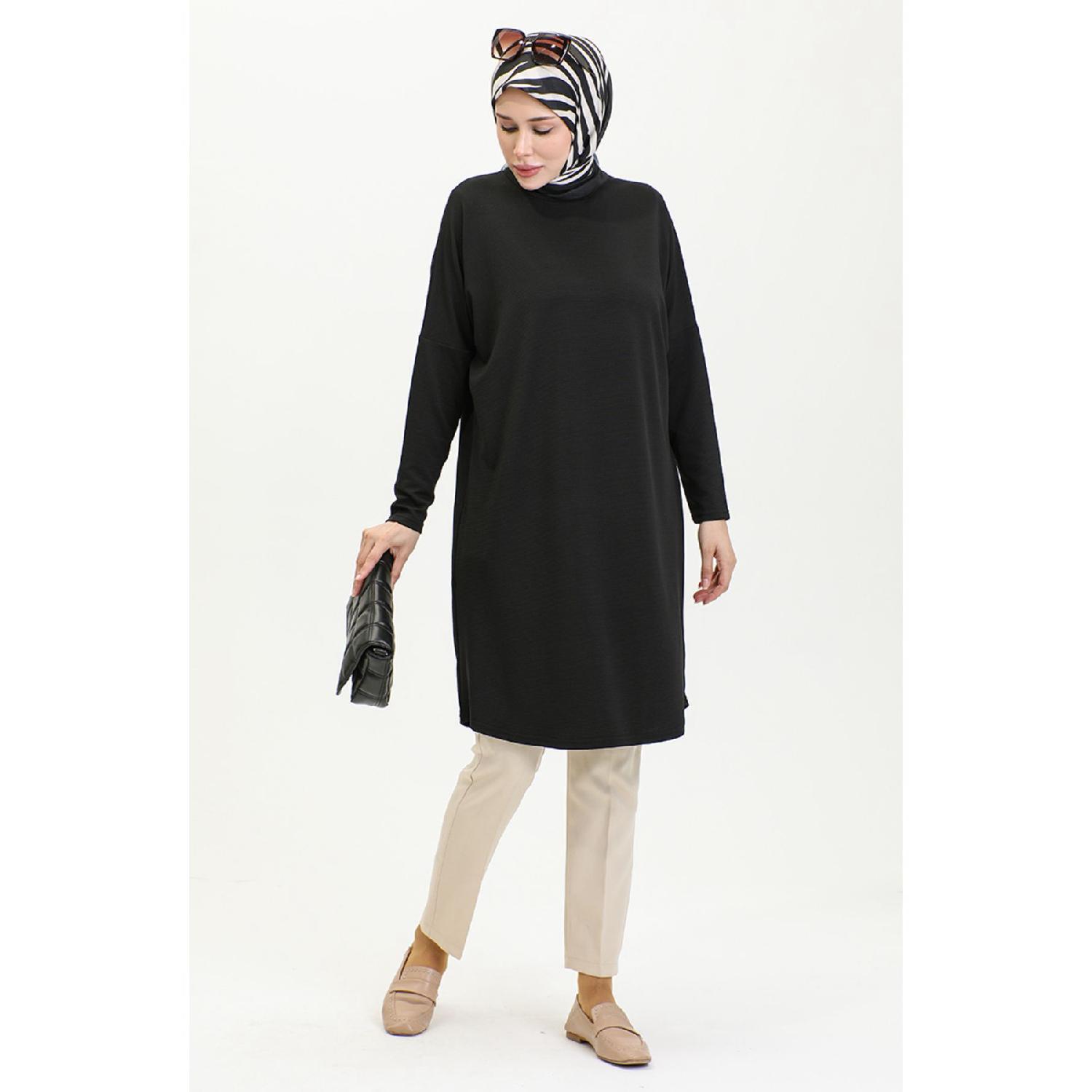 

Туника Comfortable Cut Flowy Plain 8730-01 Черный 38-40 чёрный