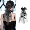 Lace Bowknot Veil Hair Clip For Girls Party Hair Accessory Comfortable Cosplay Engagement Headpiece Photo Props