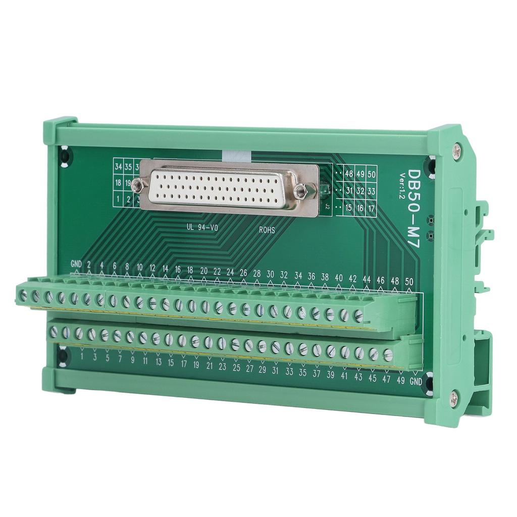 Adaptor DB50 la conector terminal, placă PCB, mamă dreaptă, DC60V, DB50-M7