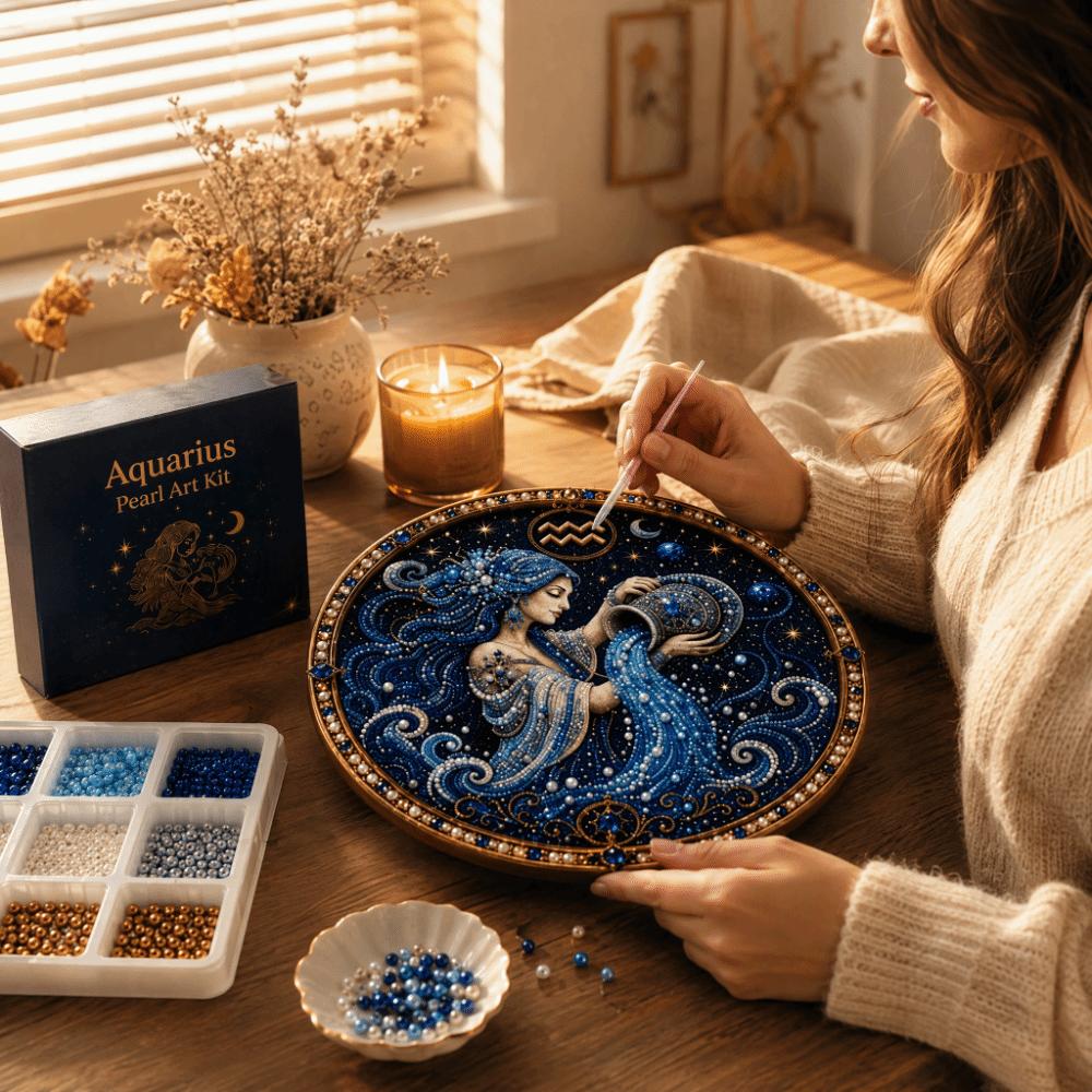 Entry-level 12 Constellation Painting Kit Round Beads DIY Craft Set Home Decor