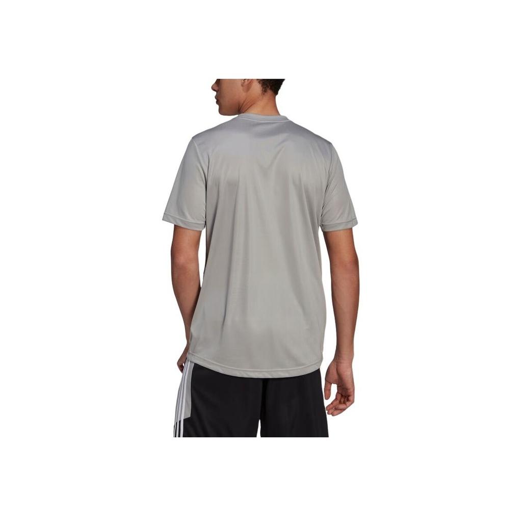 Adidas Logo Print Quick-Dry Crew Neck Short Sleeve T-Shirt Men Tops Grey GM2121