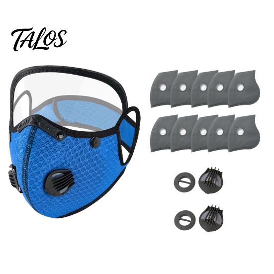 Maschera Antipolvere con Filtro per Ciclismo, Valvola Respiratoria, Occhiali Protettivi Antiappannamento in Carbonio Riutilizzabili, Scudo Protettivo Leggero per Esterno