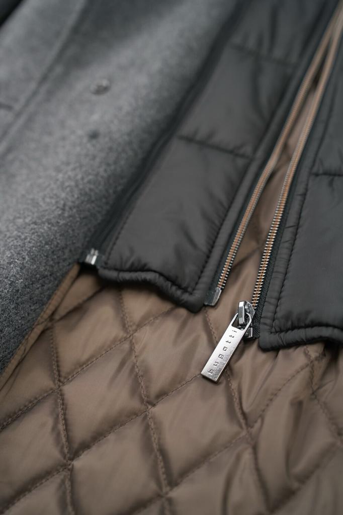 Пальто Bugatti короткое серое темно-серое 58% шерсть 25% полиэстер 13% полиамид 3% другие волокна 1% эластан