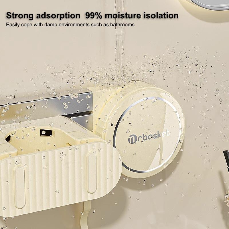 Bathroom Mop Broom Storage Rack Multi Functional Suction Cup Wall Mounted Non Perforated Storage Rack Living Room