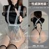 Domila Sexy Lingerie Retro Cheongsam Women Slim High Split Apron Sexy Hollow Uniform Seduction Suit