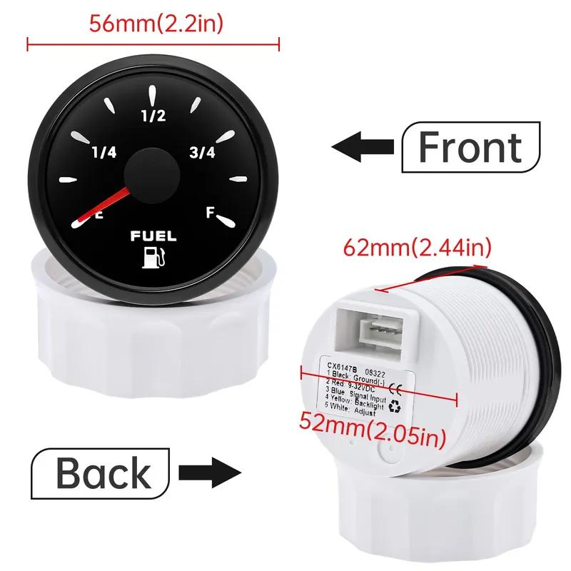 7Color Backlight Fuel Level Tank Oil Level Gauge E-F Pointer Digit Gar Fuel Meter +100MM-500MM Oil Level Sensor for Car Marine
