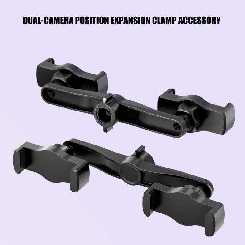 Adjustable Rotatable Phone Stand Universal Double Position Phone Clamp Mount Tripods Accessories for Double Camera Positions