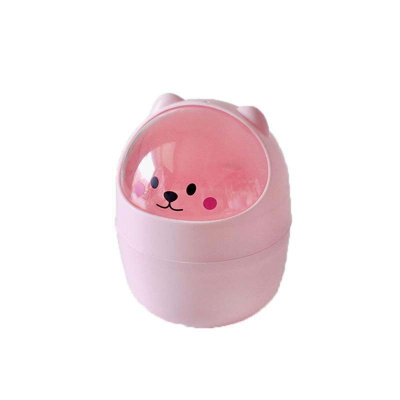 Ins Style Kreativer süßer Home-Desktop mit Deckel Mülleimer Kleine Mini Kawaii Schlafzimmer Schreibtisch Aufbewahrungsbox Stifthalter Geben Sie einen Aufkleber