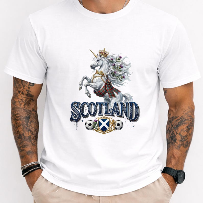 Scotland World Cup 2026 Shirt, Unicorn Soccer Tee, Scottish Football Fan Gift, Tartan Pride Graphic T-Shirt, Scotland Football Jersey 3XL