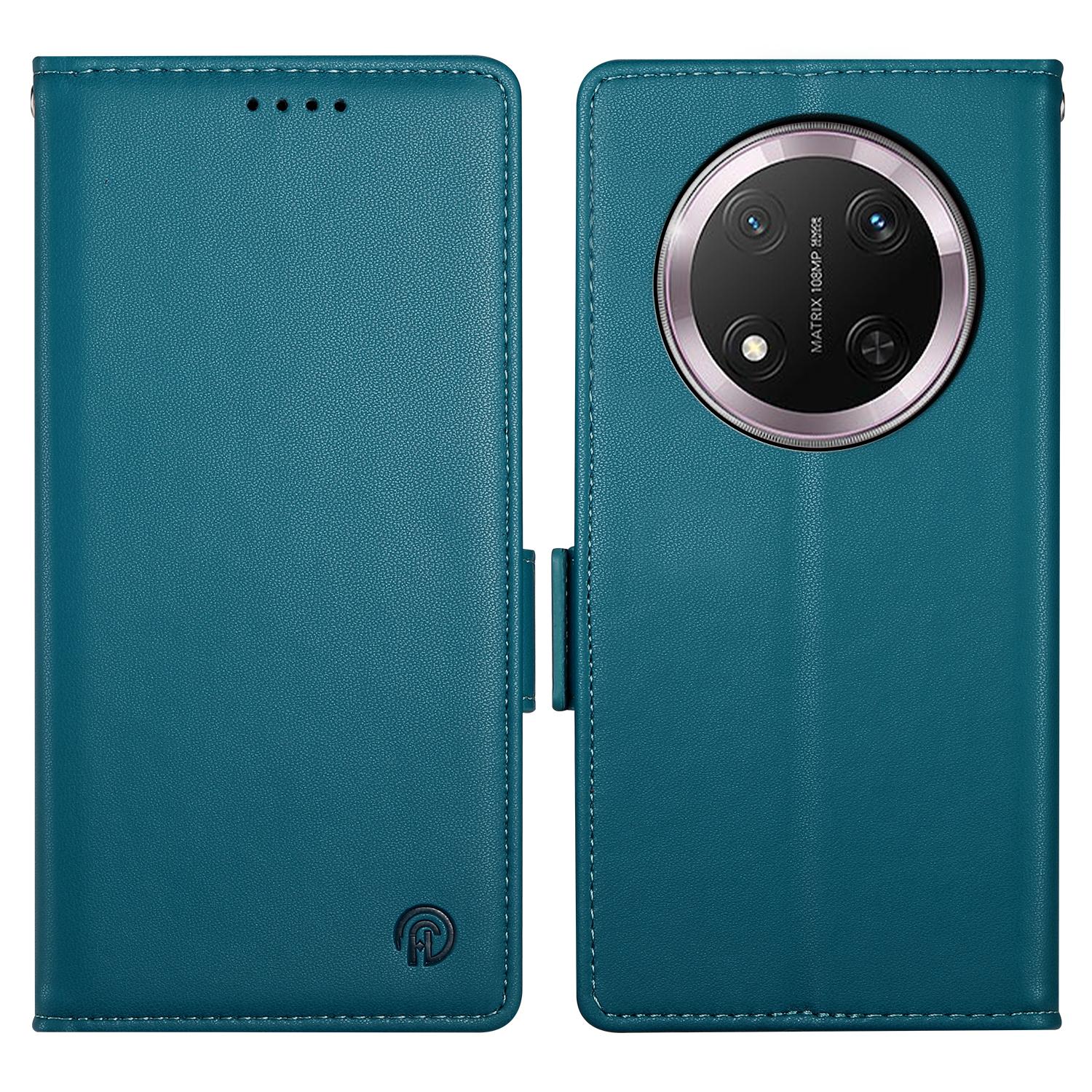 

For Honor Magic7 Lite 5G/X9c 5G/X60 Pro 5G Stand Case PU Leather Wallet Phone Cover Blue