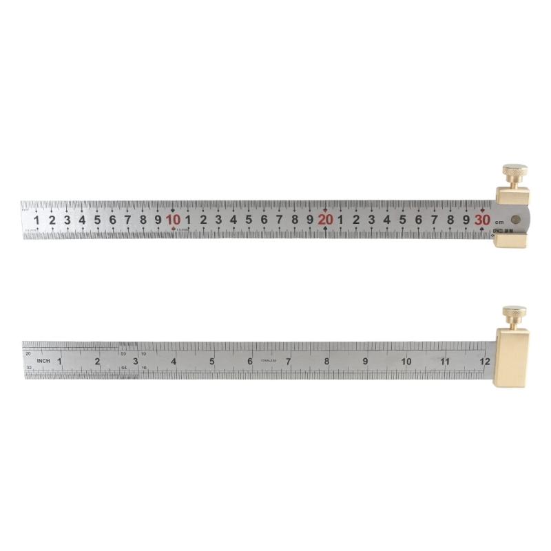 Ruler StopsFences, Brass Scribers Steel Ruler Positioning Limit Block Angles Line Scribers Locators for Woodworking